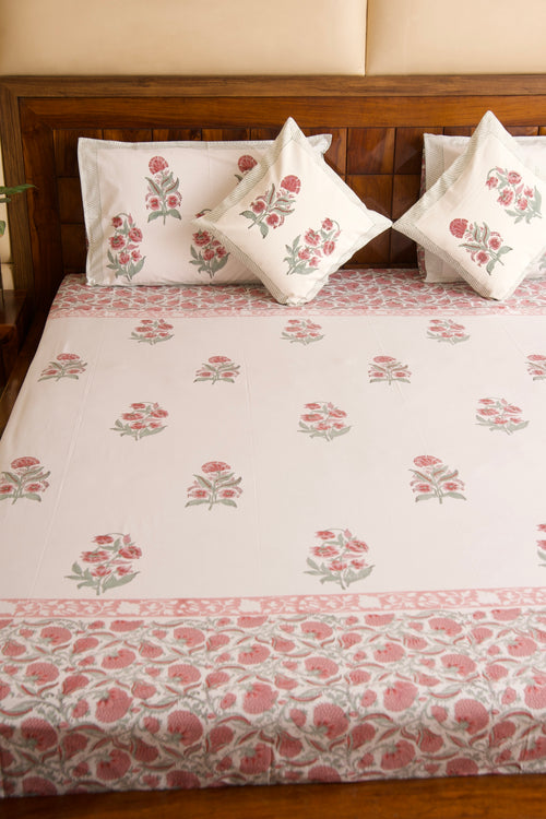 Hibiscus Bedsheet & Bedcover Set