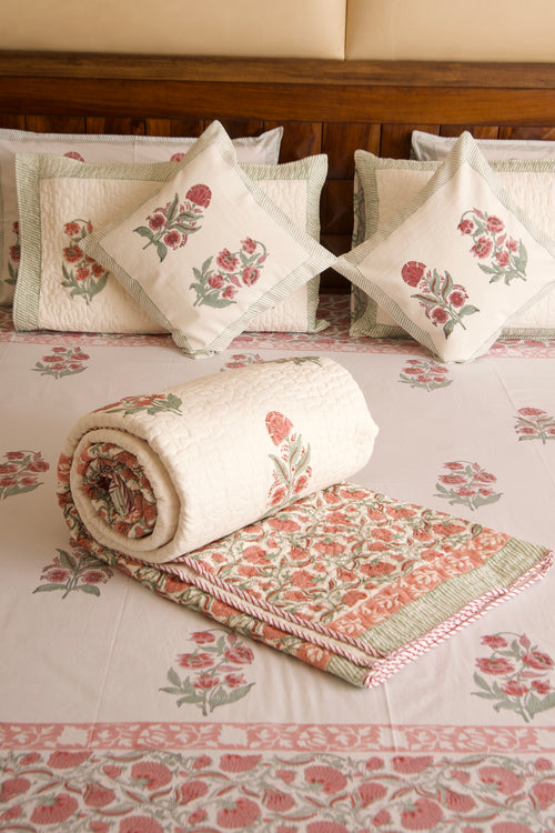 Hibiscus Bedsheet & Bedcover Set