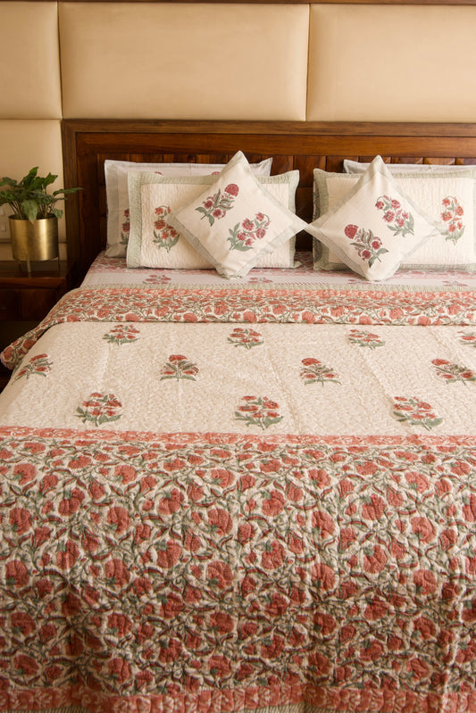 Hibiscus Bedsheet & Bedcover Set