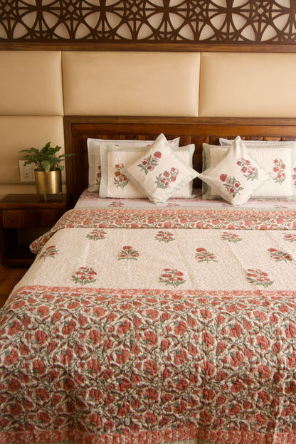 Hibiscus Quilted Bedcover