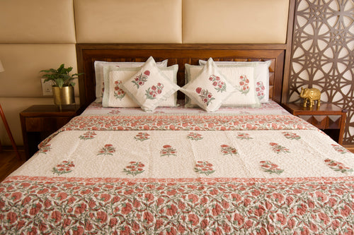 Hibiscus Bedsheet & Bedcover Set