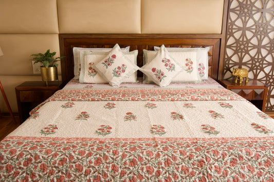 Hibiscus Bedsheet & Bedcover Set