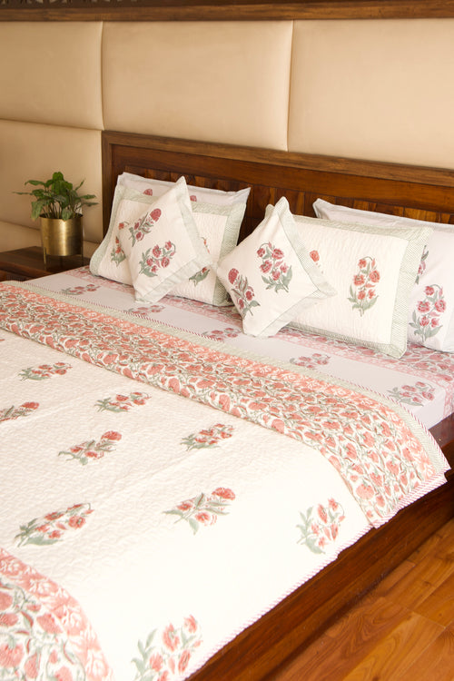 Hibiscus Quilted Bedcover