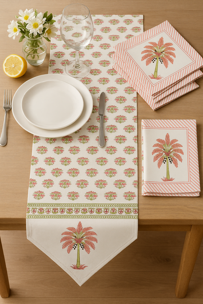 Gulab Khajuri Table set- Runner, Mat & Napkin