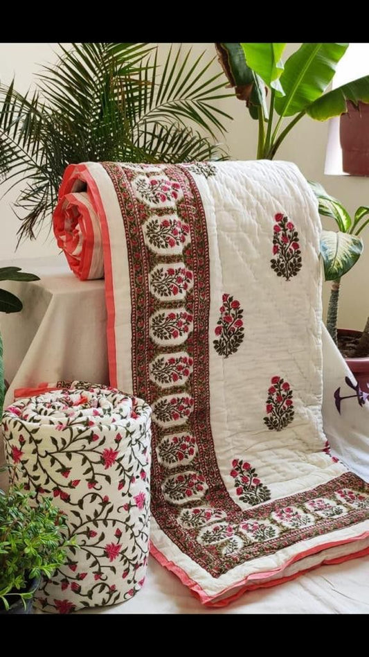 Rani Green Bagh Reversible Mulmul Cotton Quilt