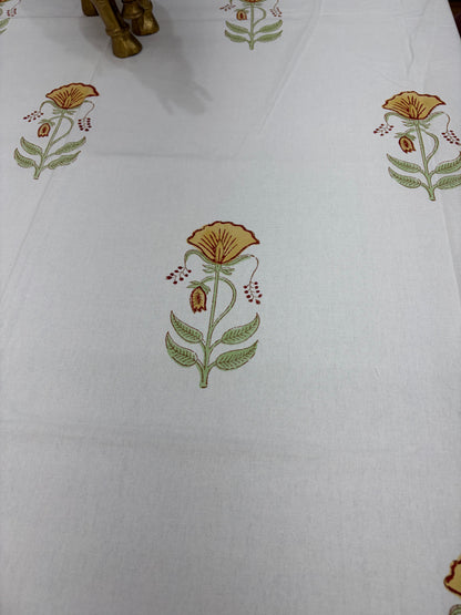 Yellow Green Mughal Jaal Table Cover