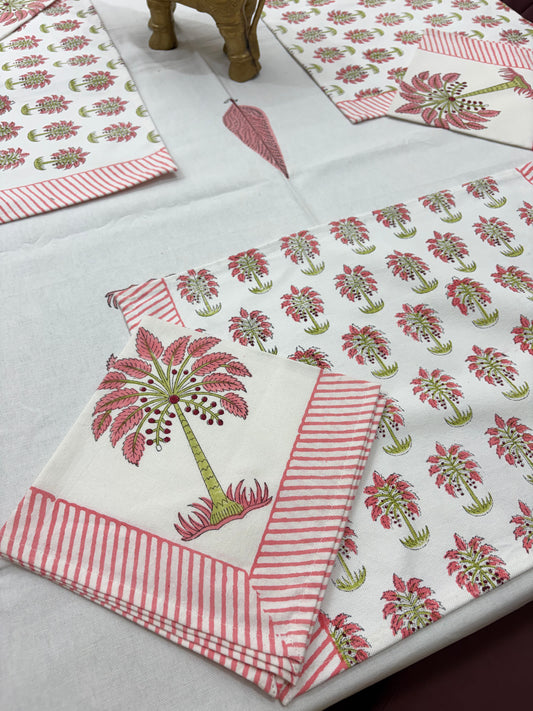 Gulaab Khajuri Table Cover, Mat & Napkin Set