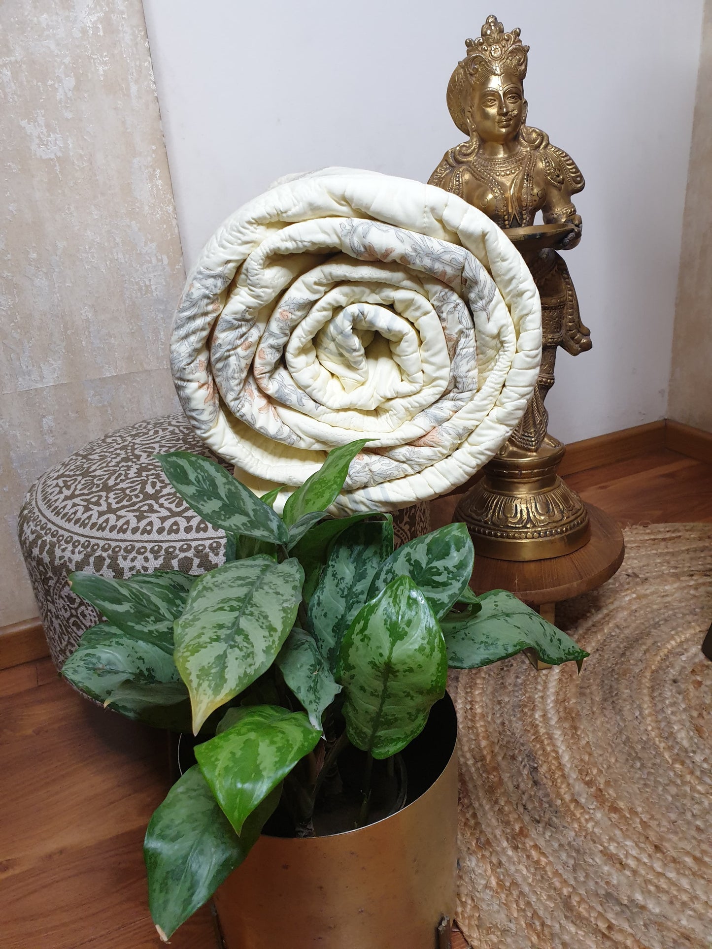 Lime Jasmine Persian Quilted Luxury Bedcover