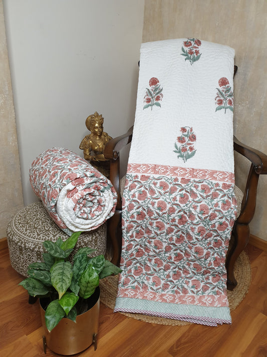 Hibiscus Quilted Bedcover