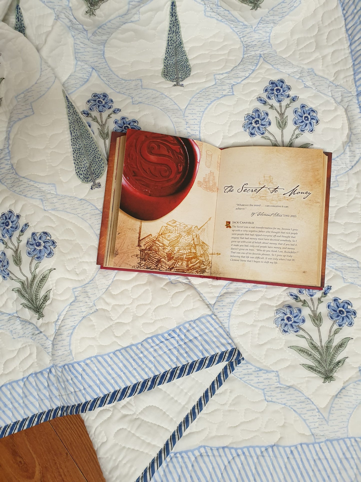 Blue Cyprus Quilted Bedcover