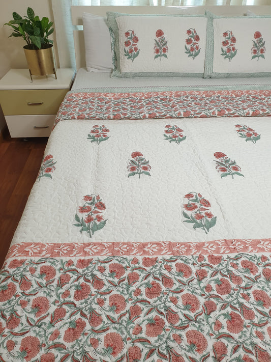 Hibiscus Quilted Bedcover