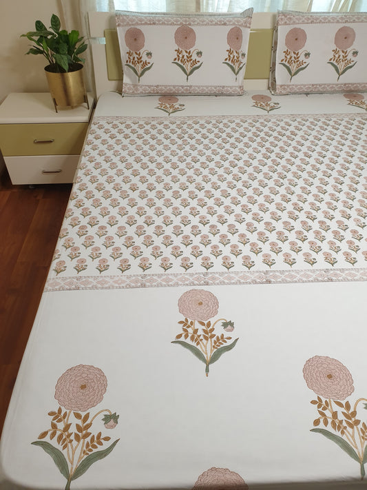 Peach Marigold Percale Bedsheet