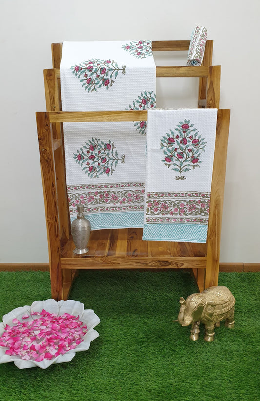 Turquoise Pink Baagh Towel Set
