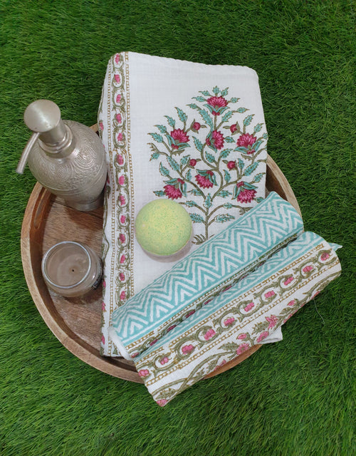 Turquoise Pink Baagh Towel Set