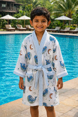 Kids Bathrobe- Moon Whale