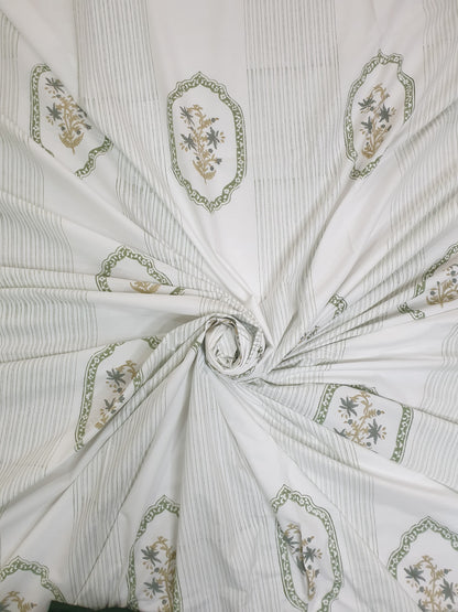 Green Jasmine Mirror Percale Bedsheet
