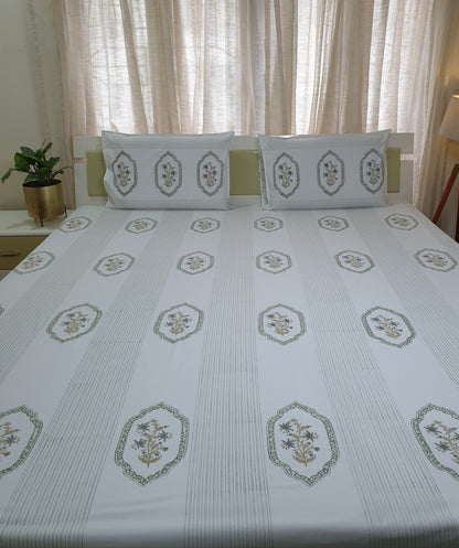 Green Jasmine Mirror Percale Bedsheet