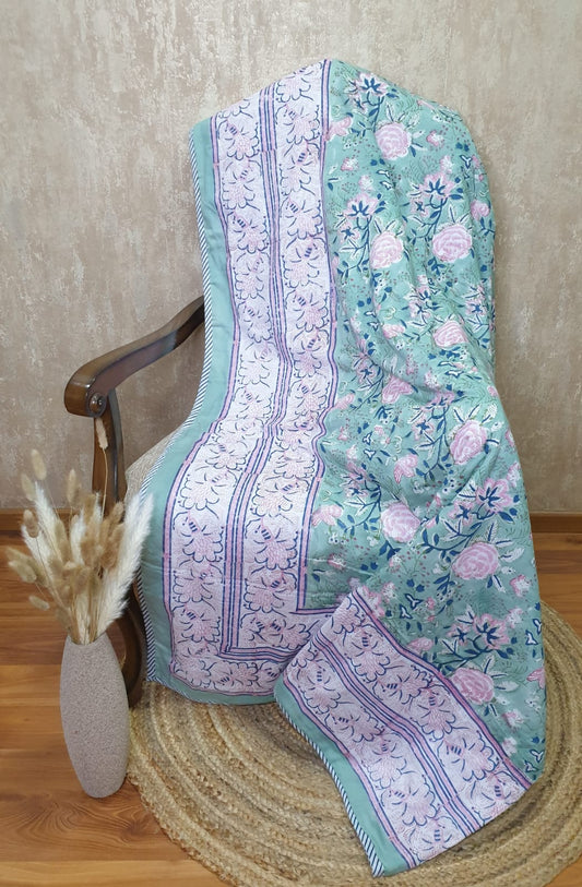 Organic Mulmul Cotton Dohar AC Blanket - Butterfly