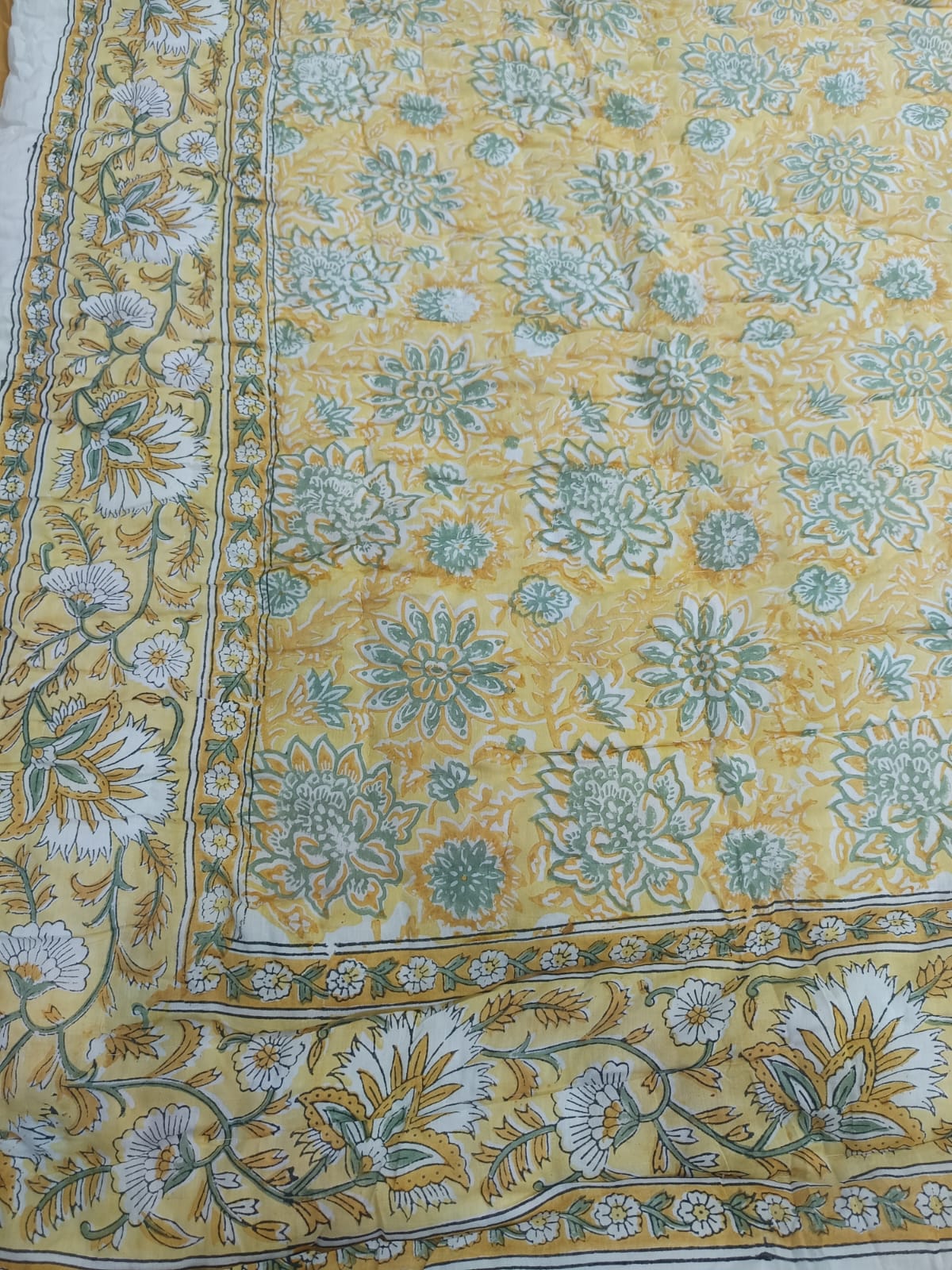 Yellow Bagh Reversible Mulmul Cotton Quilt-King Size