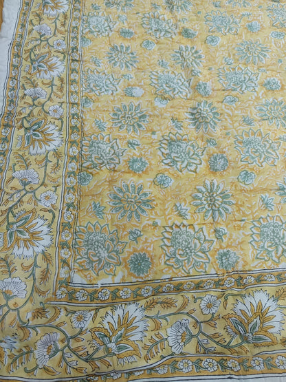 Yellow Bagh Reversible Mulmul Cotton Quilt-King Size