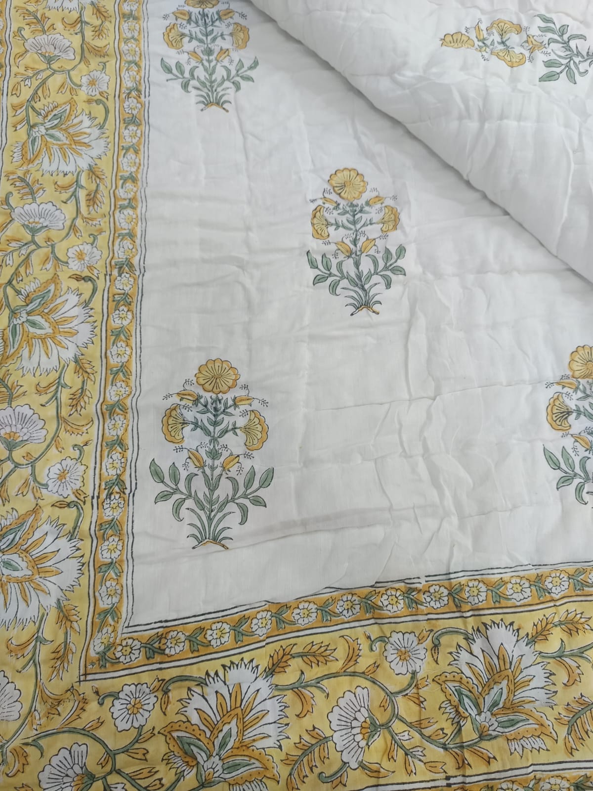 Yellow Bagh Reversible Mulmul Cotton Quilt-King Size