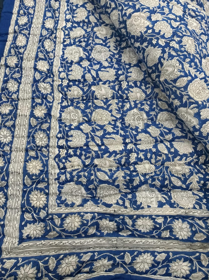 Blue Paisely Reversible Mulmul Cotton Quilt
