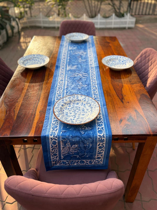 Blue Pottery Table Runner