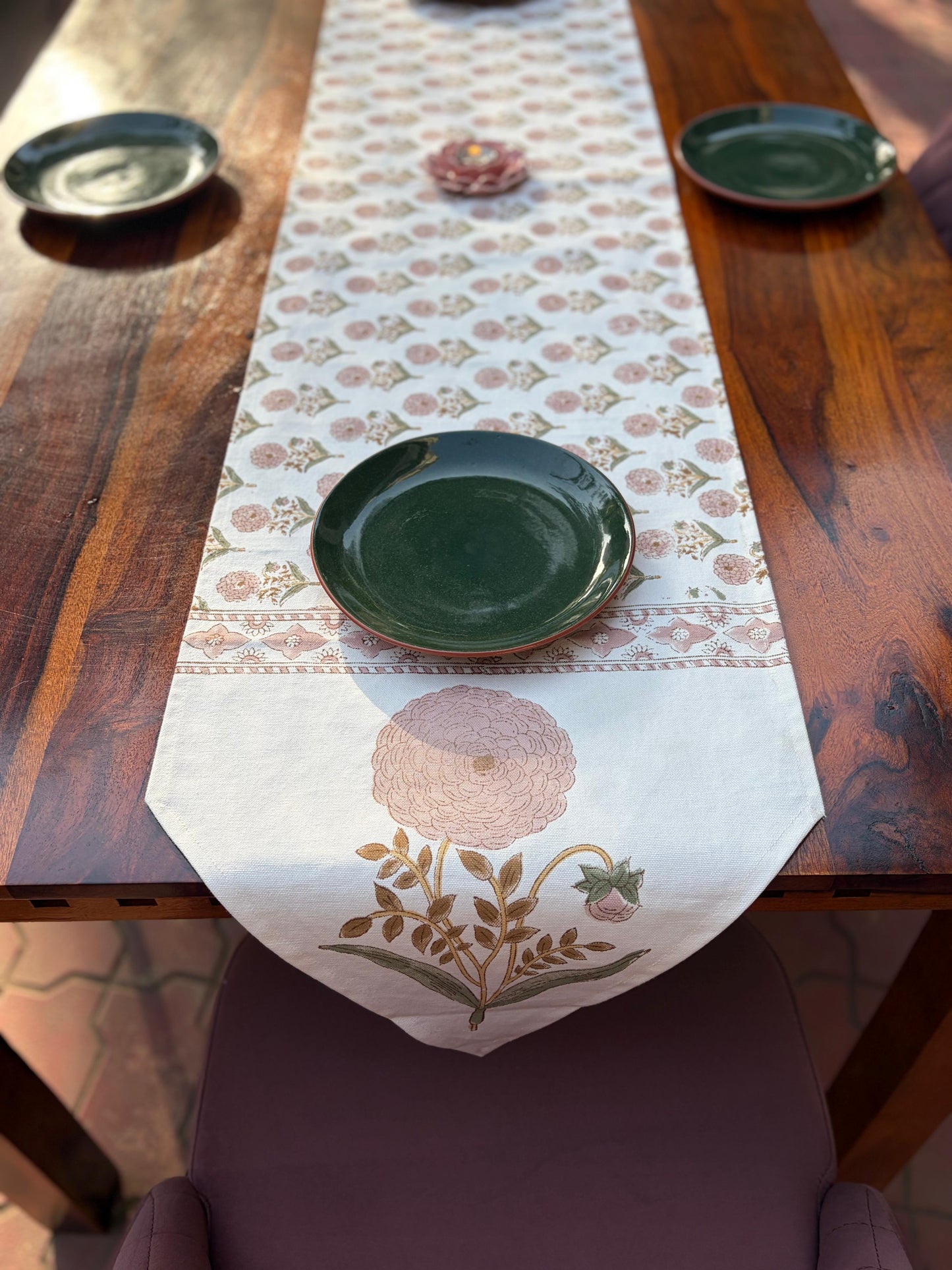 Peach Marigold Table Runner