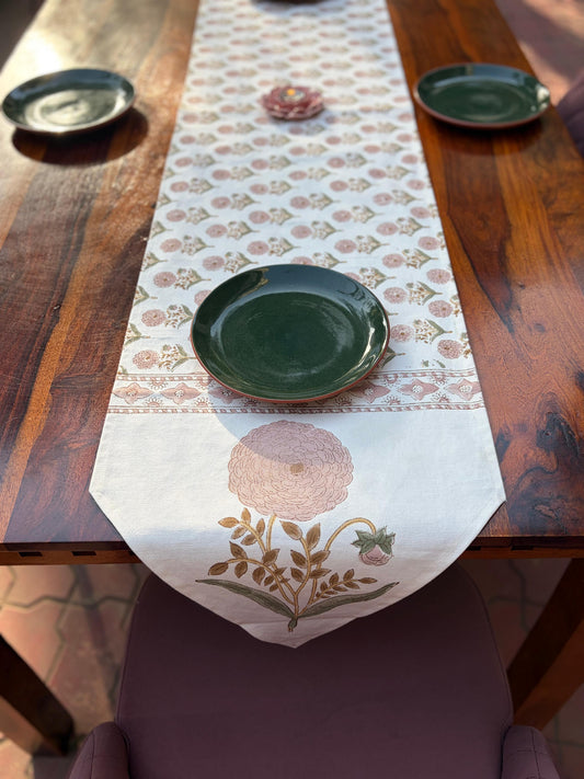 Peach Marigold Table Runner