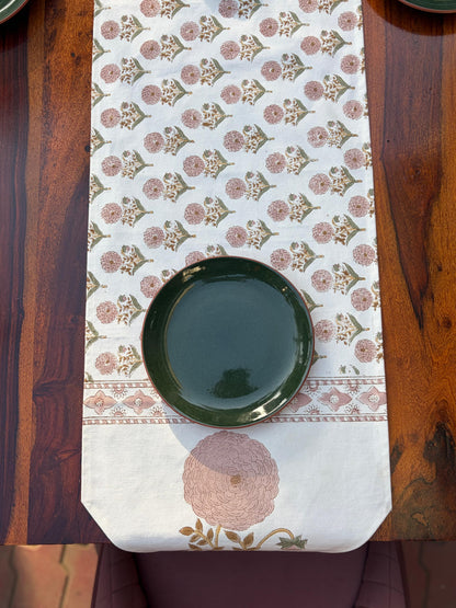 Peach Marigold Table Runner