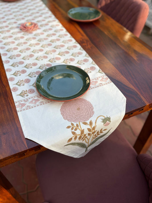 Peach Marigold Table Runner