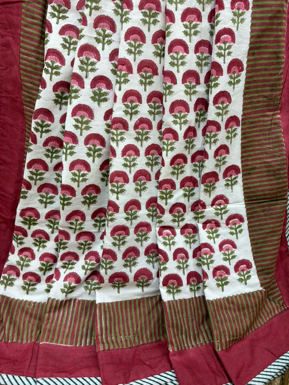 Organic Mulmul Cotton Dohar AC Blanket - Laal Buta