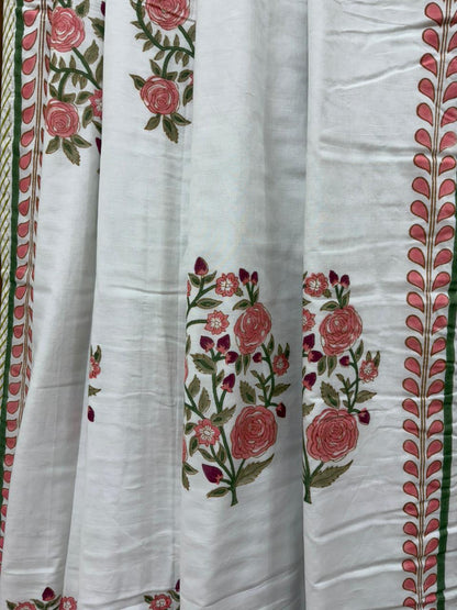 Organic Mulmul Cotton Dohar AC Blanket - Bunch of Roses