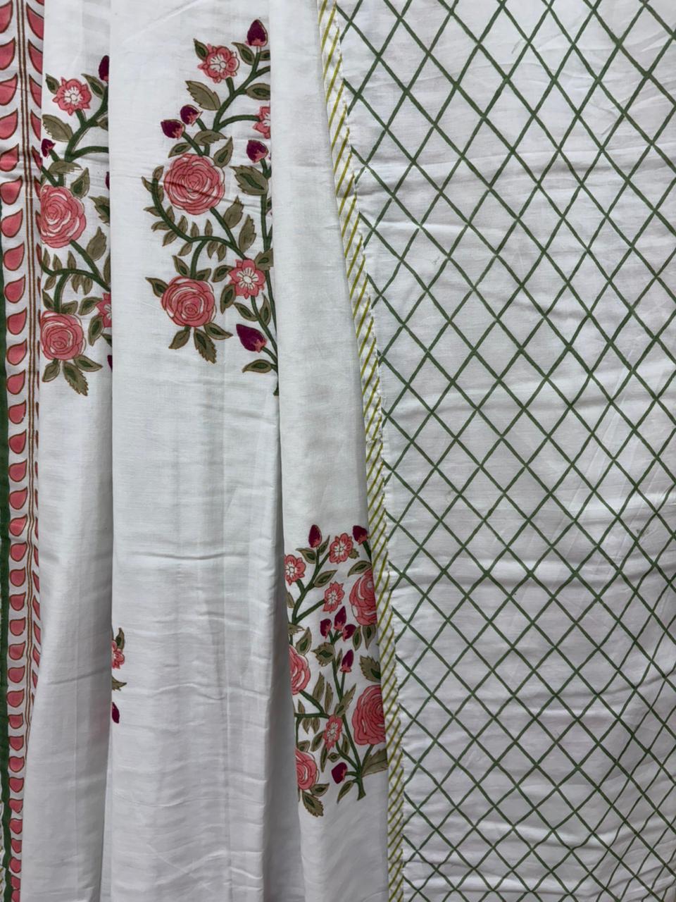 Organic Mulmul Cotton Dohar AC Blanket - Bunch of Roses