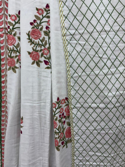 Organic Mulmul Cotton Dohar AC Blanket - Bunch of Roses