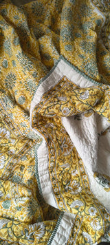 Yellow Bagh Reversible Mulmul Cotton Quilt-King Size