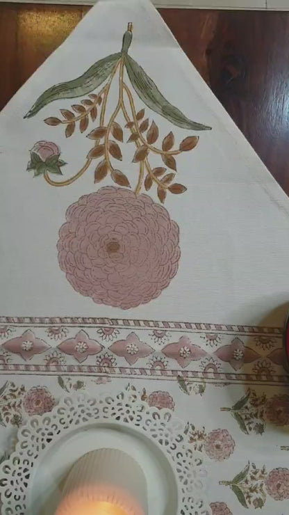 Peach Marigold Table Runner